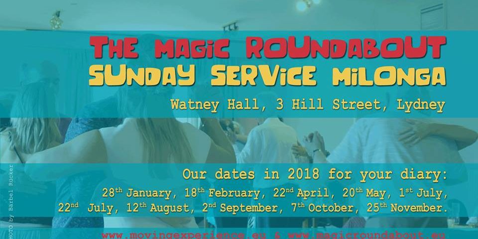 Magic Roundabout Sunday Service flyer 2018 dates.